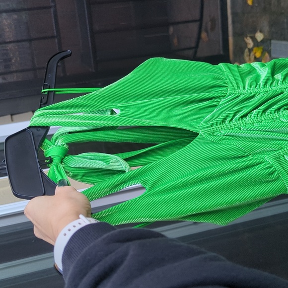 AFRM Colleen in Fern Green halter dress - Picture 3 of 11